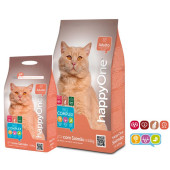 Суха храна за котки Happy One- BioComplex-  Salmon Hairball - за котки над 12 месеца, против космени топки